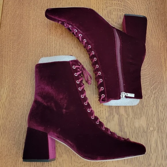 Schutz Granny Lace-up Boots - wine - Picture 8 of 12